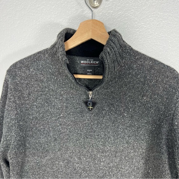 Woolrich Pullover Quarter Zip Onyx Heather Gray Sweater SZ L Gorpcore - Picture 16 of 16